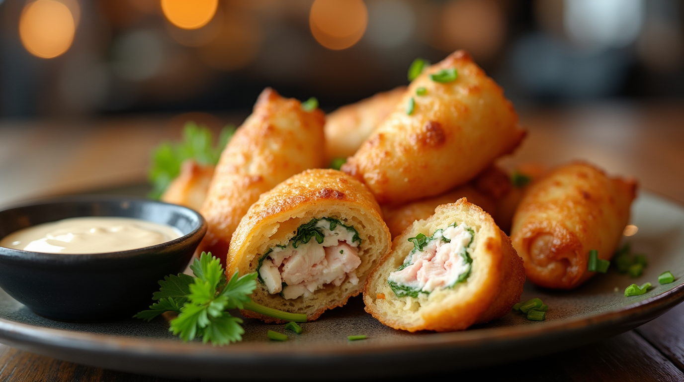 Crab cake egg rolls