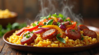 Delicious sausage and rice recipe